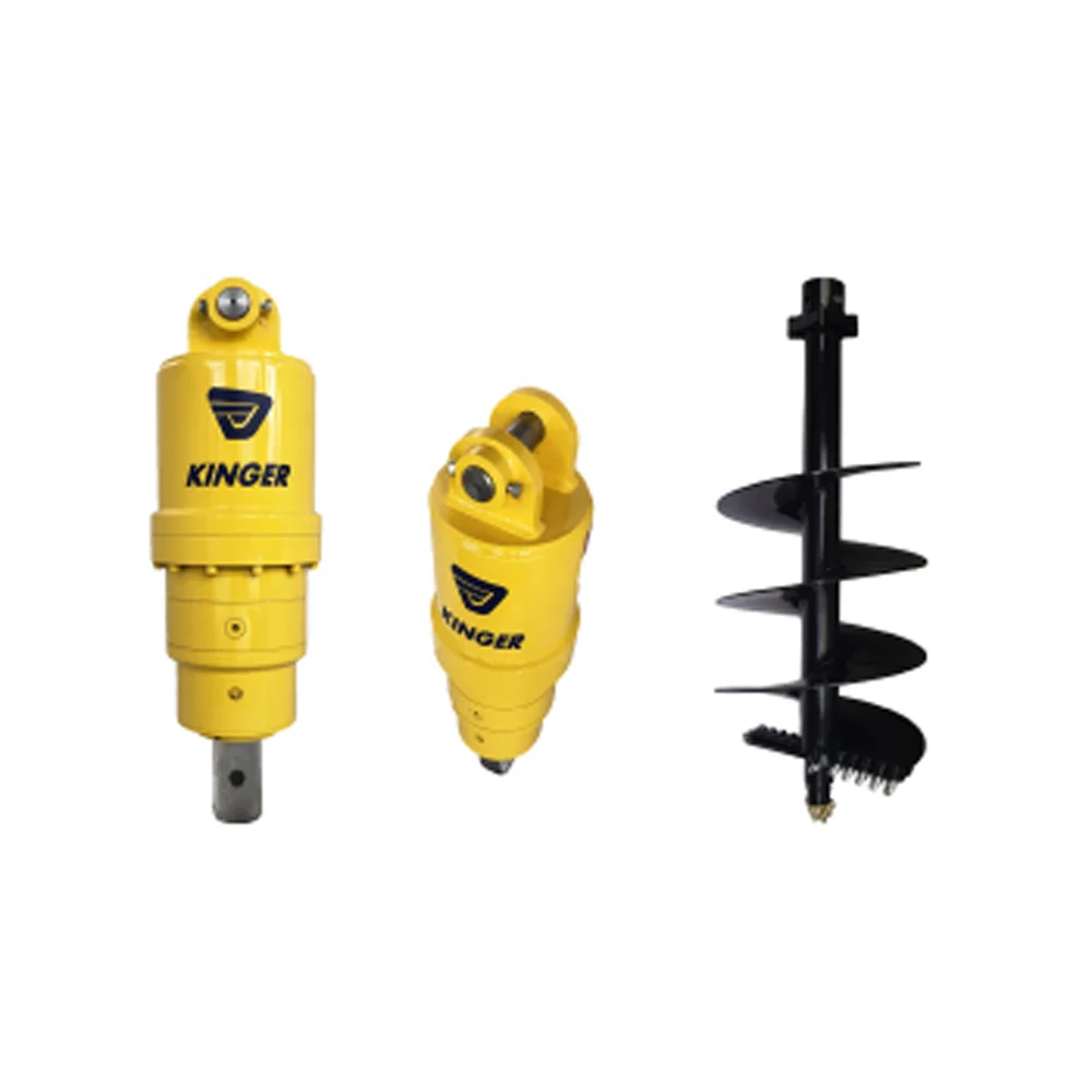 KINGER heavy duty hydraulic earth auger drill screw motor drive