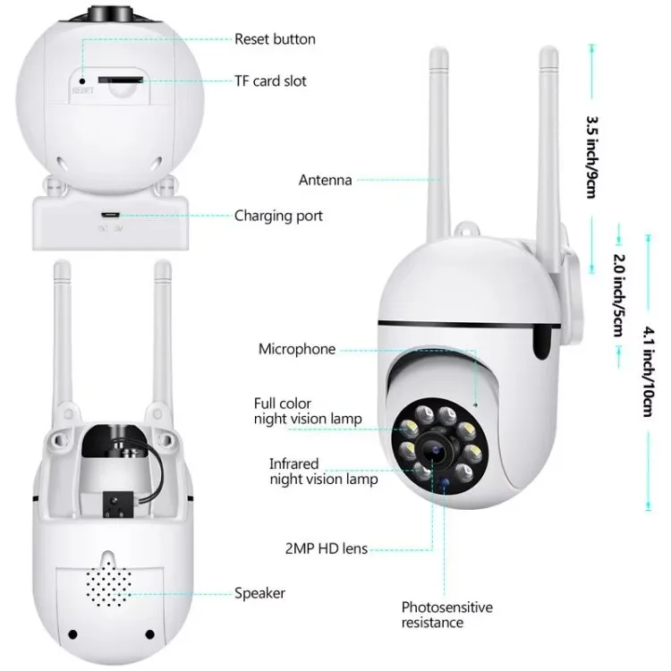 Outdoor Indoor Wireless Surveillance Smart Pet Monitor Home Network Dome IP Cameras Dog Cam Security Ptz Wifi Camera