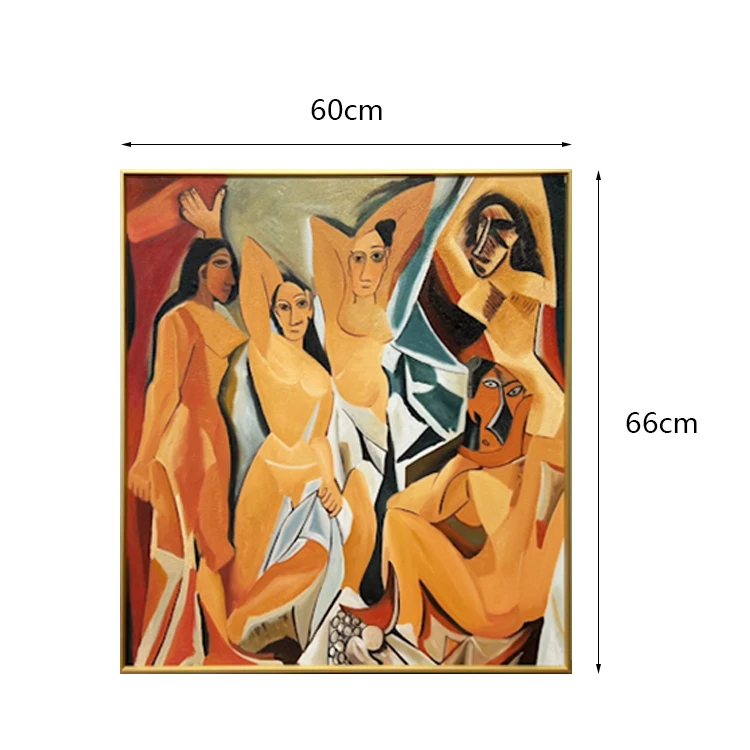 Avignon Girls Canvas Wall Art by Pablo Picasso Famous Painting Printed on Canvas Reproduction