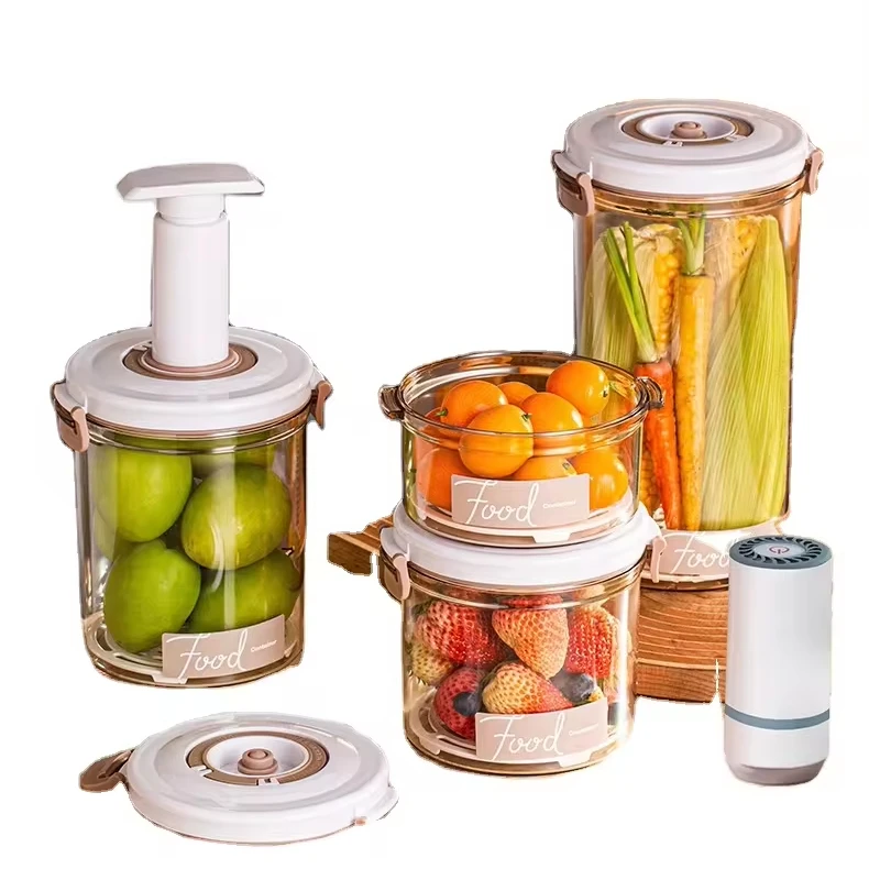 Vacuum Fresh-keeping Extraction Sealed Tank Wholesale Multi Grain Storage Kitchen Refrigerator Drain Food Storage Box