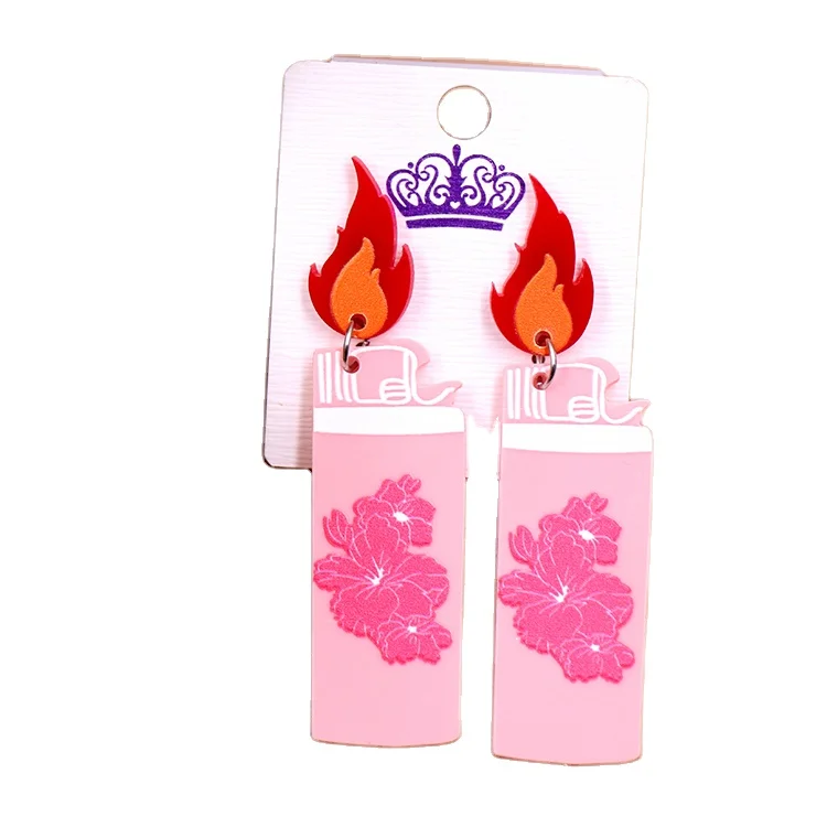 ER1878 High Quality Trendy Drop Earrings Best Price Glitter Acrylic Geometric Lighter Circle Shell Wood Plated Finish ODM Supply