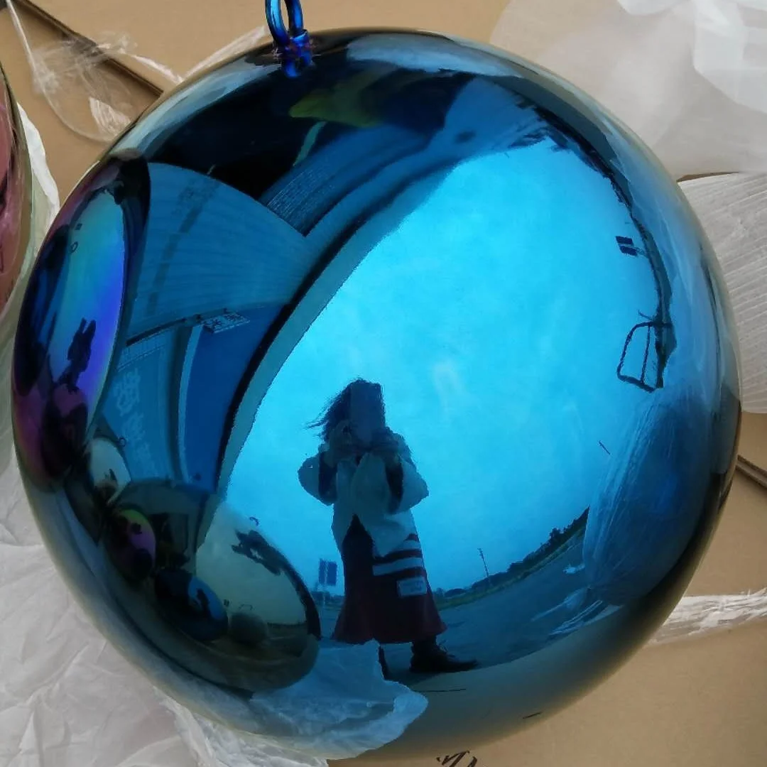 Большой Открытый 200 мм синий цвет Рождественский шар Зеркало полированная нержавеющая сталь Рождественская Сфера