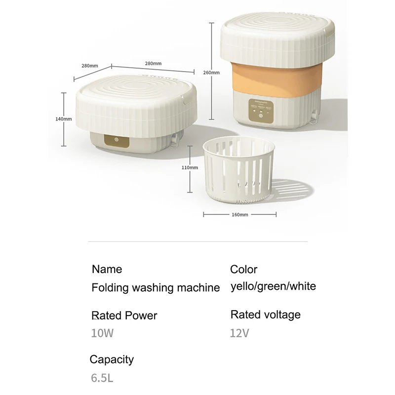 Amazon hot sale personal size portable small mini folding washing machine and dryer for baby underwear laundry