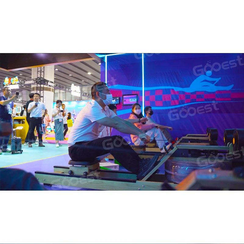 Digital Immersive Interactive Multimedia Wall Projection Sport Game Extreme Rowing