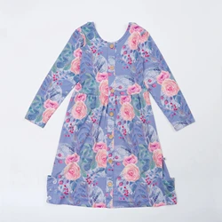 fashion leisure lantern sleeve baby girls party dress