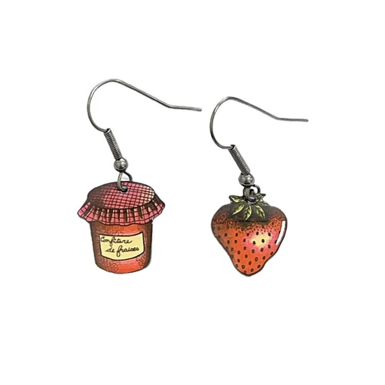 High Quality Custom Pendant Metal Enamel Charms Ornament Earrings For Girl