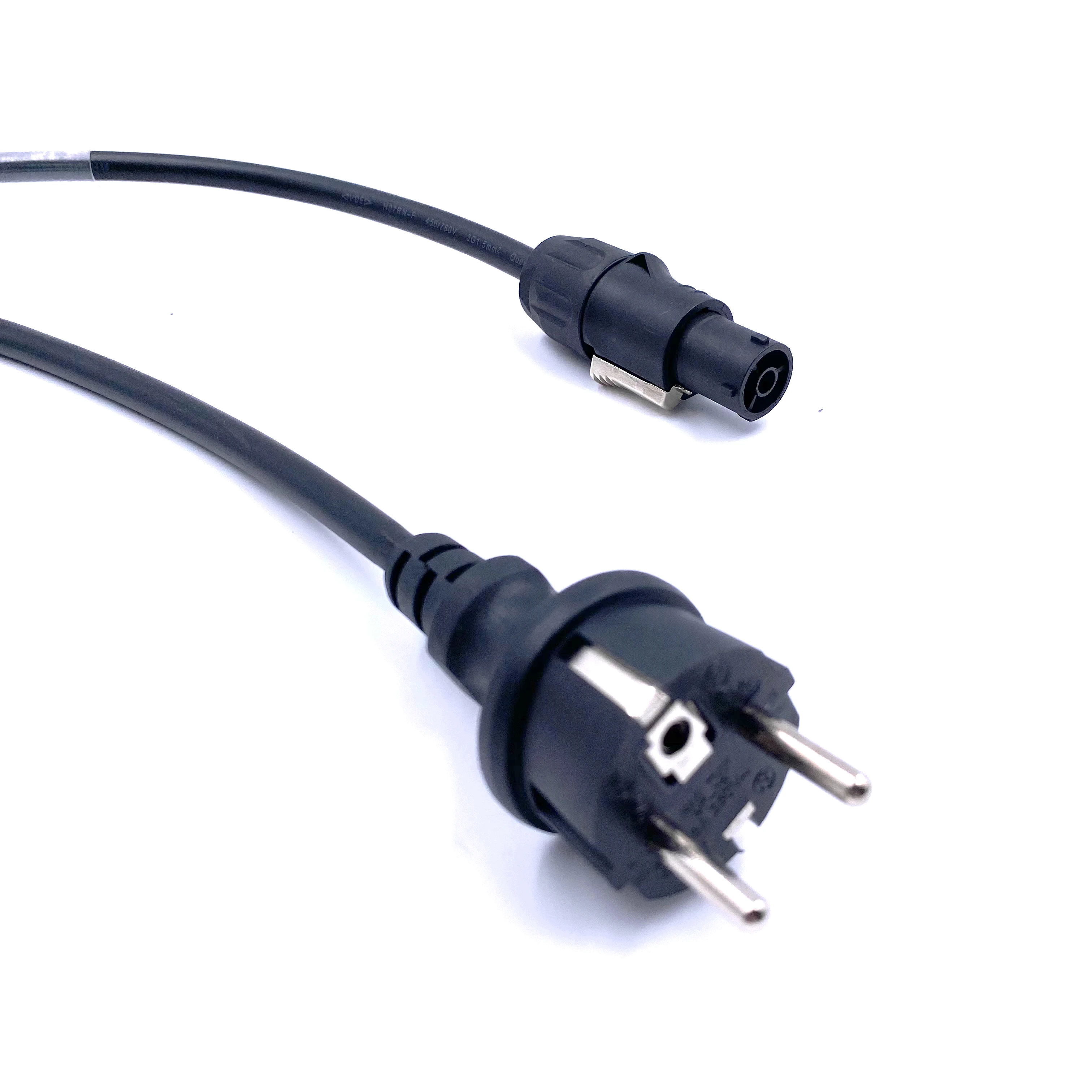 European Plug to powerCON True1 Plug with 3*2.5mm^2 Rubber/PVC Cable Stage Light Cable Series
