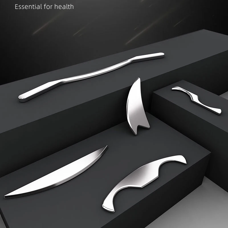 
New Hot Sales Stainless Steel Gua Sha Scraping Massage Set Tool For Spa Bath Foot Physical Acupuncture Treatment Massager 