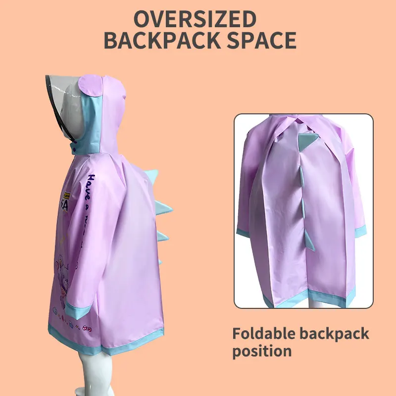 hot selling fashionable cartoon modern environmental protection healthy students EVA custom raincoat children for outdoor