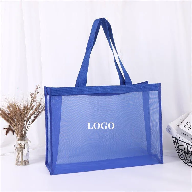 Cheap High quality custom design with logo reusable nylon wire mesh beach shopping tote bag Mesh Beach Bag