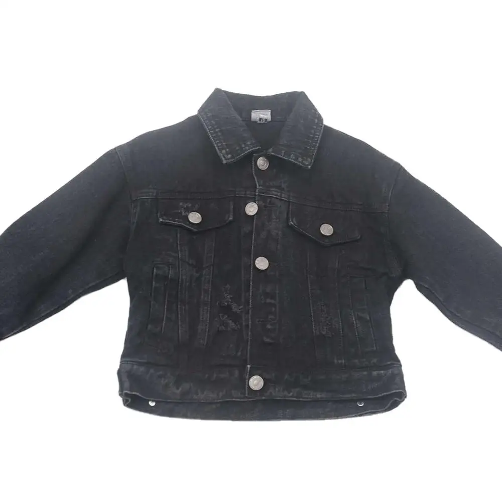 
2021 new kids denim jacket fashionable Daisy printed jeans jacket for boys and girls 