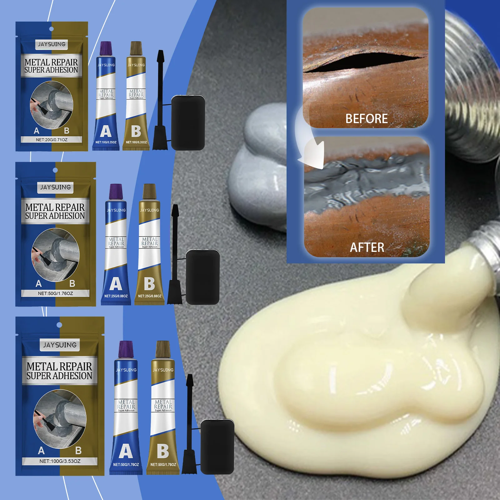 Jaysuing Metal Roof Sealant Anti-leakage Potting AB Adhesive Effective Metal Bonding Adhesive