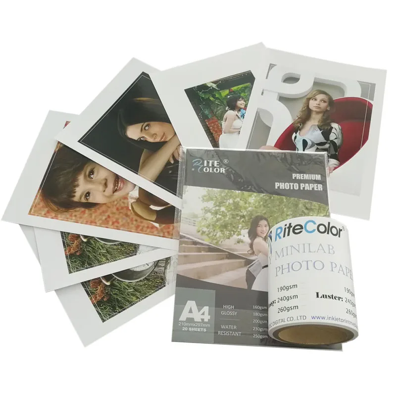 Factory Supply 260gsm Glossy Luster Satin RC Inject Photo Paper A3 260gsm