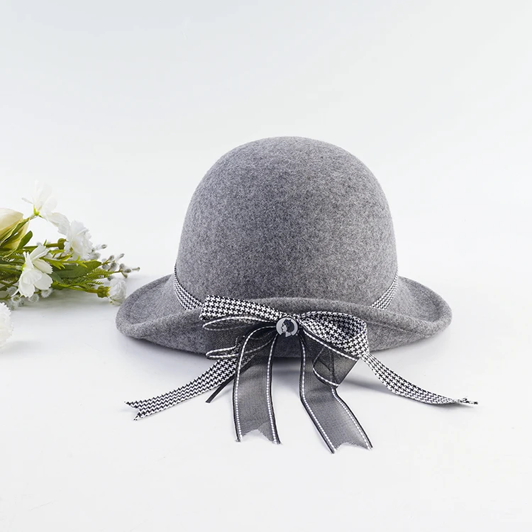 Wholesale Decorate Wool Felt Handmade Cloche Hat for Women
