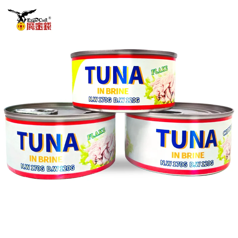 High Quality Halal Tuna Canned Fish In brine/vegetable oil  Wholesale Canned Tuna chunk