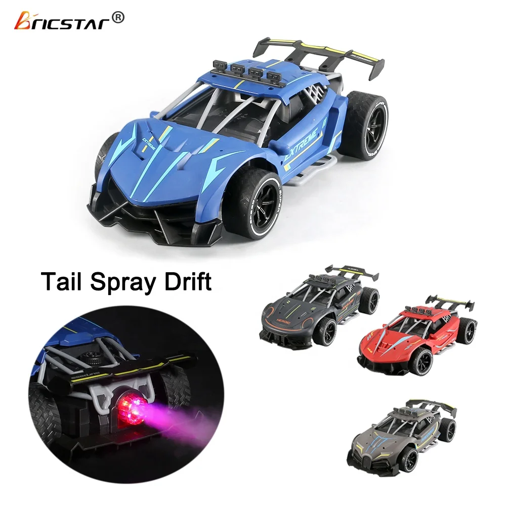 Bricstar 2020 new arrival 2.4G remote control Off-road racing car toy with tail spray light,truck body