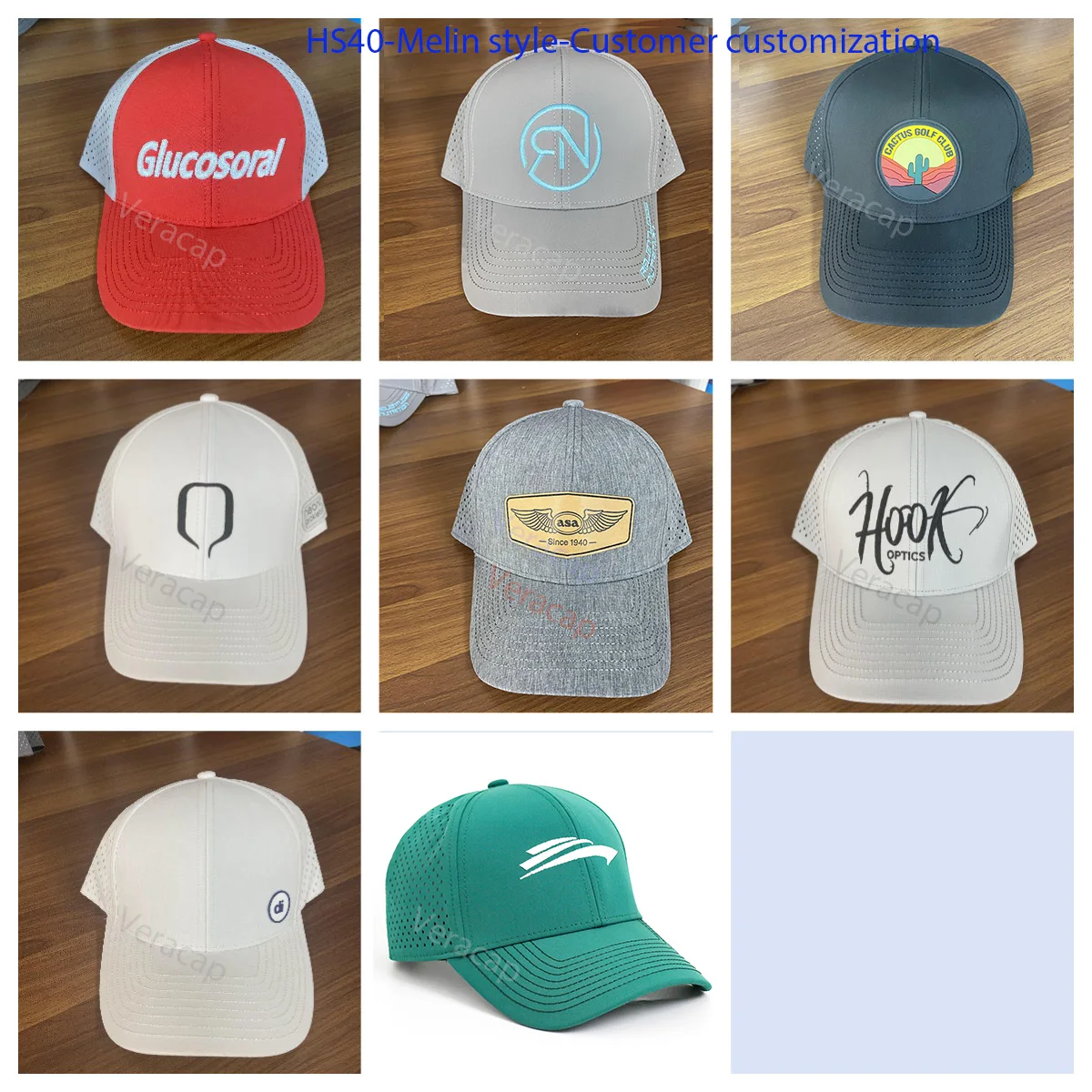 Кепка HS40 Мужская водонепроницаемая, обычная спортивная бейсболка с логотипом Мелина и игры, черная, без воды