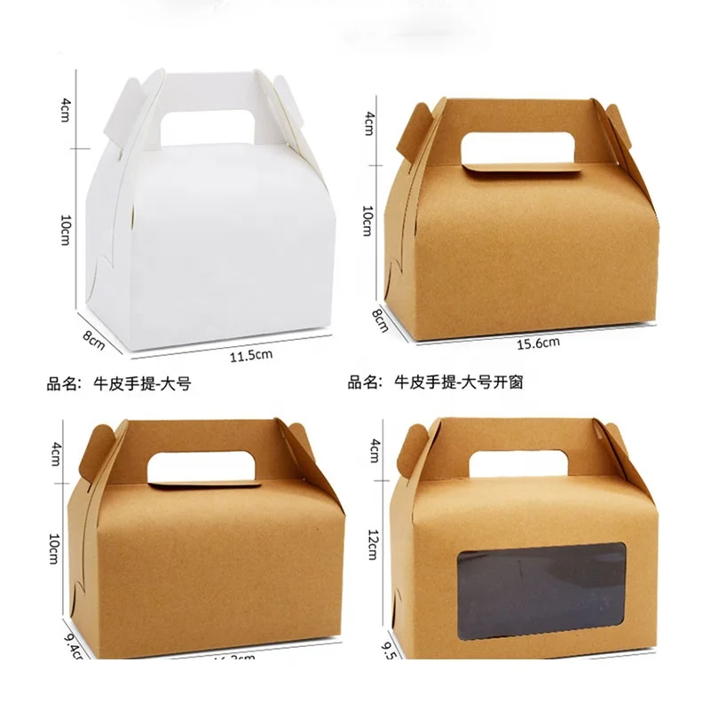 
Custom wedding elegant mini gift food packaging cookie pie kraft cup folding white cake boxes with window and tissue paper 