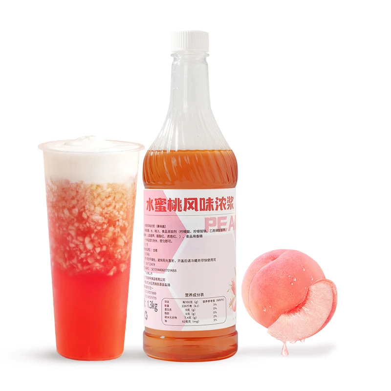1.3kg Concentrate Flavored Juices High Fruit Juice Fruit Syrup Juice Peach Syrup
