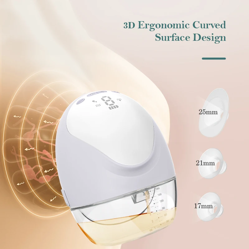 HORIGEN custom LED screen can be worn hands free dual silicone flange electric breast pump wearable pumps