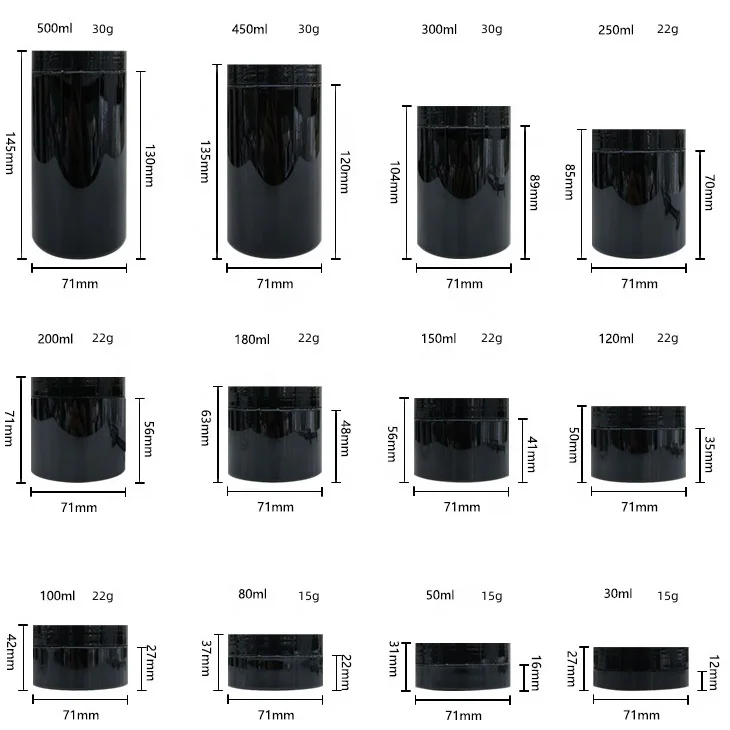 Eco Friendly Cosmetic Packaging Amber Black Hair Oil Shampoo Screw Lid Cap Plastic Jars Yellow Containers 30ml to 500ml