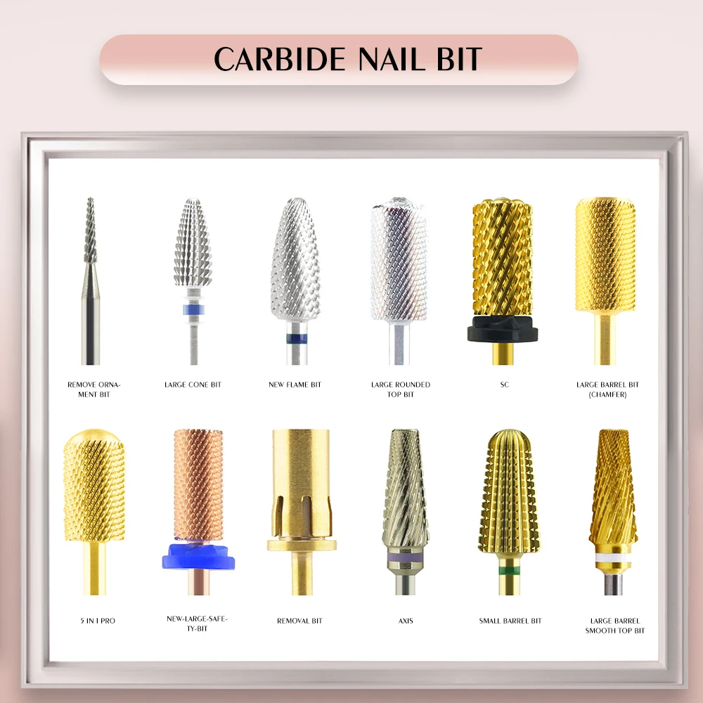 High Quality Carbide Nail Drill Bits Set Custom Logo Manicure Tools In Plastic Case Nail Bit 4XC