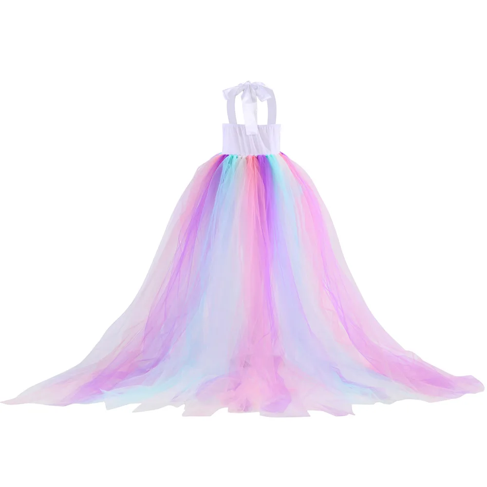 Best Price Unicorn Princess Dress Up Clothes Tulle Tail Little Girls Costume With Headband