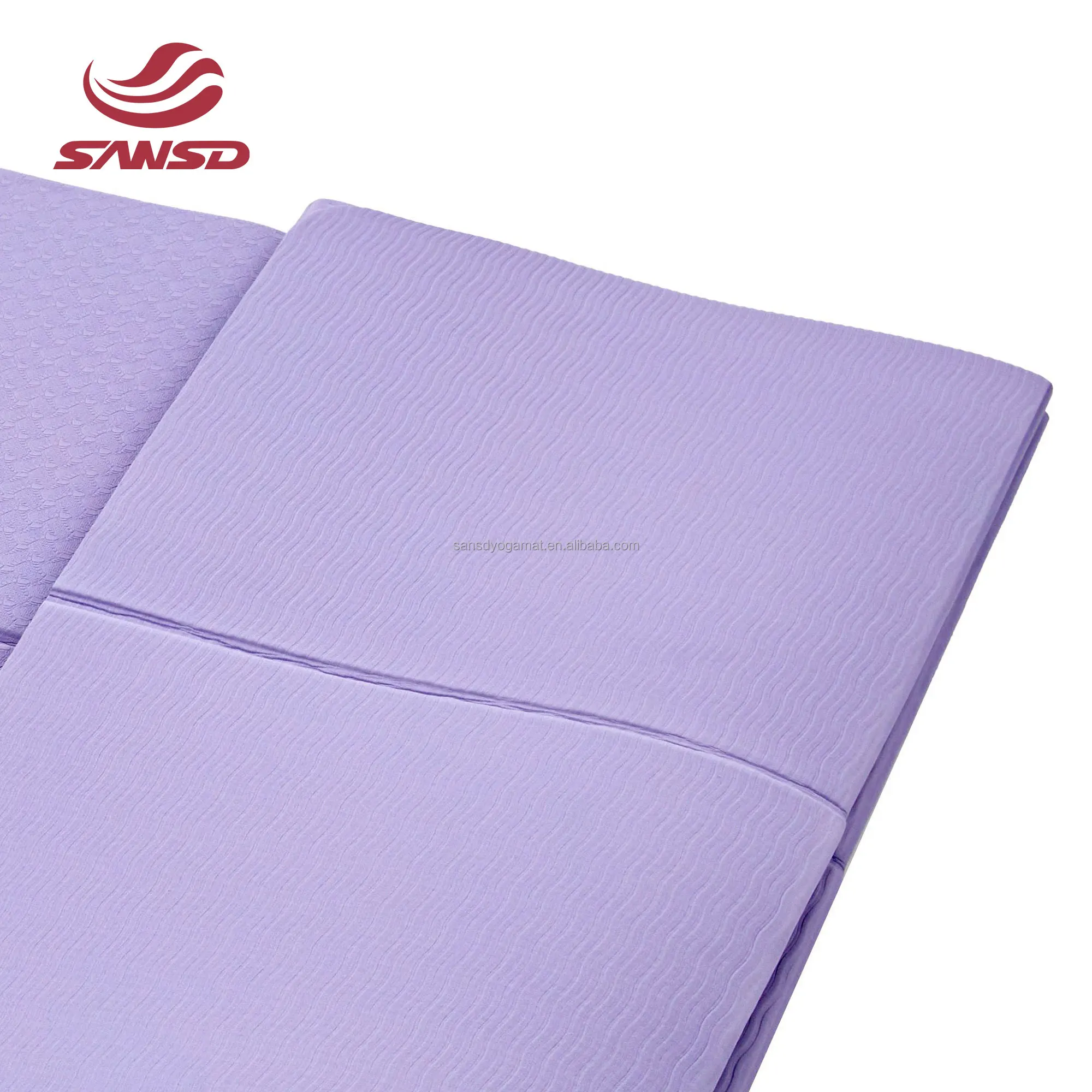 Sansd Custom Logo Eco Friendly High Density Non Slip Exercise Sport Fitness Pilates Green 6mm Premium Foldable Tpe Yoga Mat
