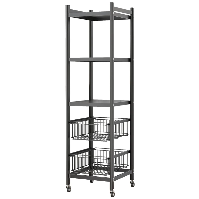 multilayer kitchen metal corner storage holder & racks with drawer & wheels multifunction (1600178795677)