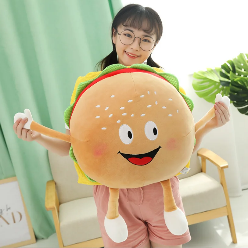 Плюшевая игрушка, подушки для закусок, подушки для хлеба с картофелем фри, куриные ножки, попкорн на талии, креативные домашние подарки