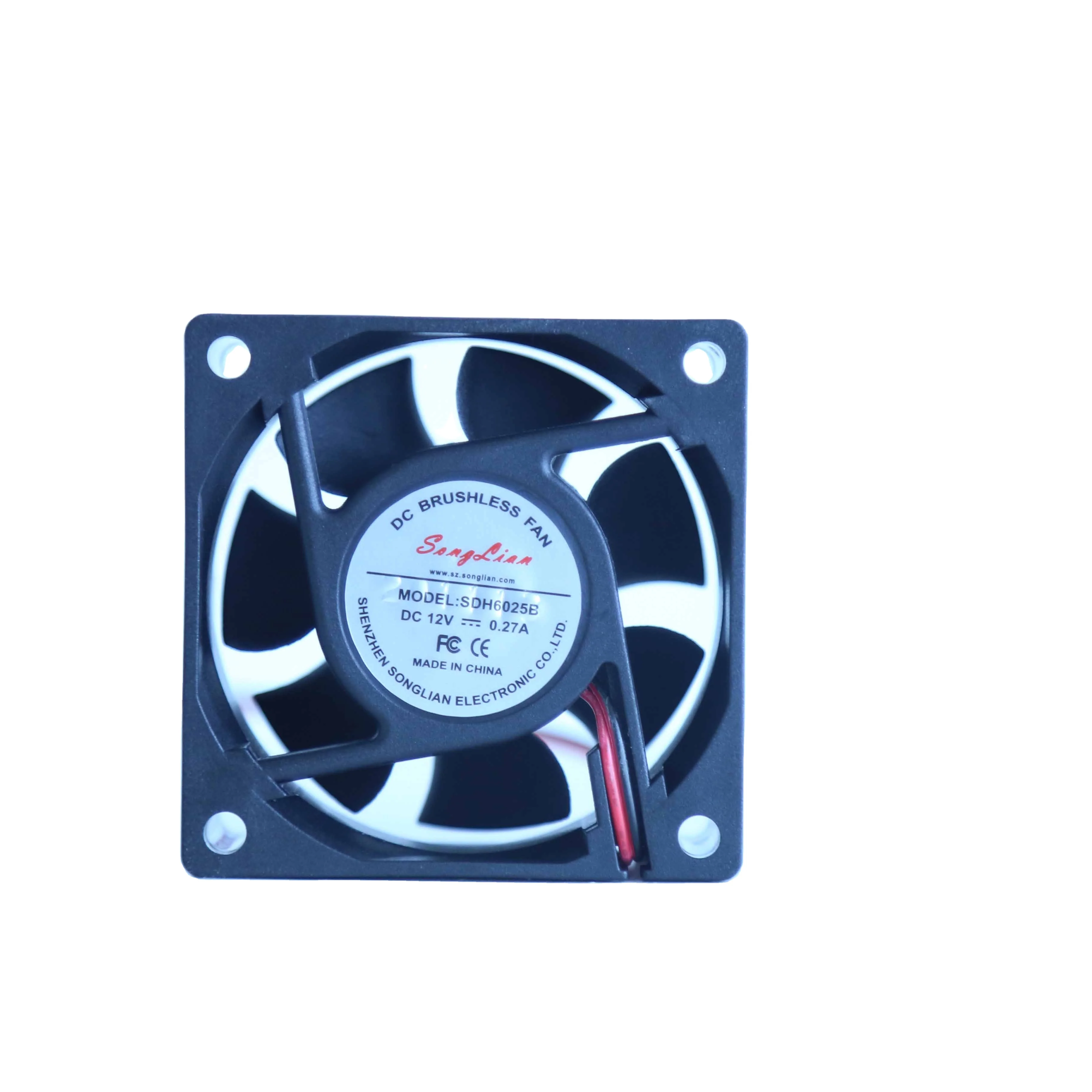 Hi Speed Ball Bearing and Low Noise 60X60X25 mm  DC Axial Fan 12V