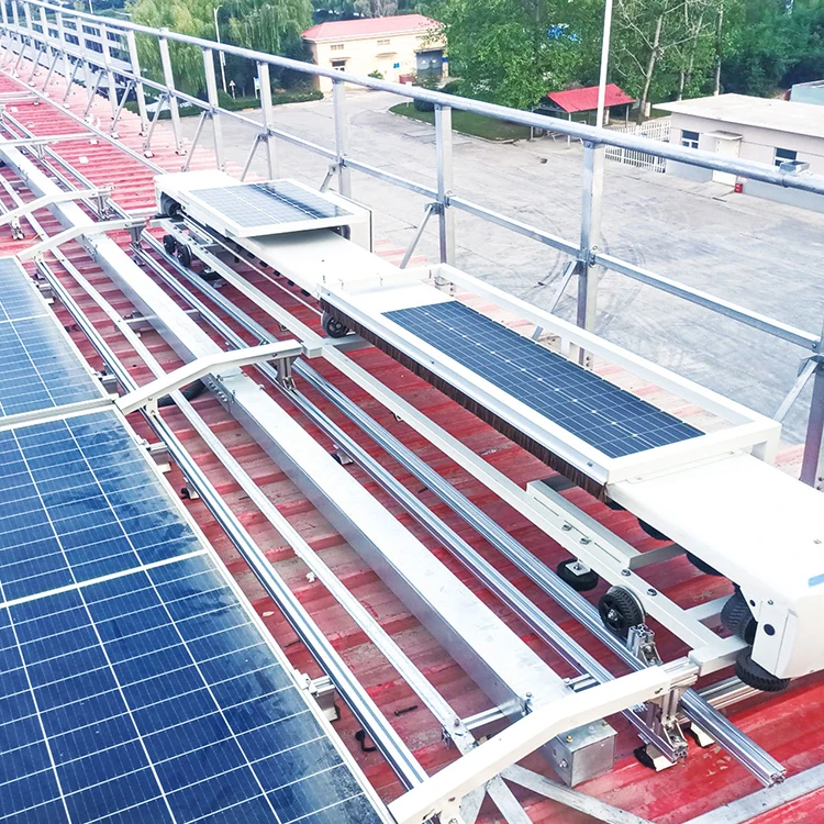 Wholesaler IP 65 remote control with bluetooth app semi-automatic PV cleaning technology robot machine equipment with battery