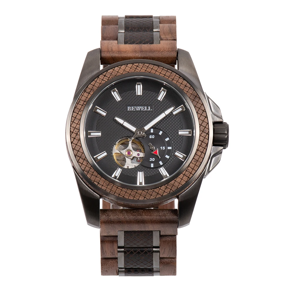 2022 high fashion wood mix stainless steel watch waterproof mans watch perfect wrist automatic watches