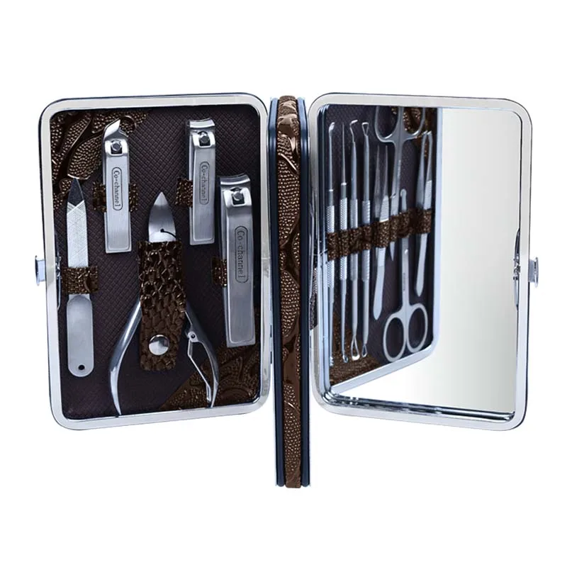 Logo custom High quality manicure set stainless steel finger nail clipper Nails tools grooming kit