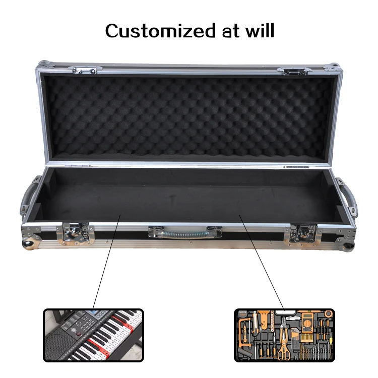 Factory customized guitar Yamaha electronic keyboard aluminum product toolbox with built-in EVA sponge protection box