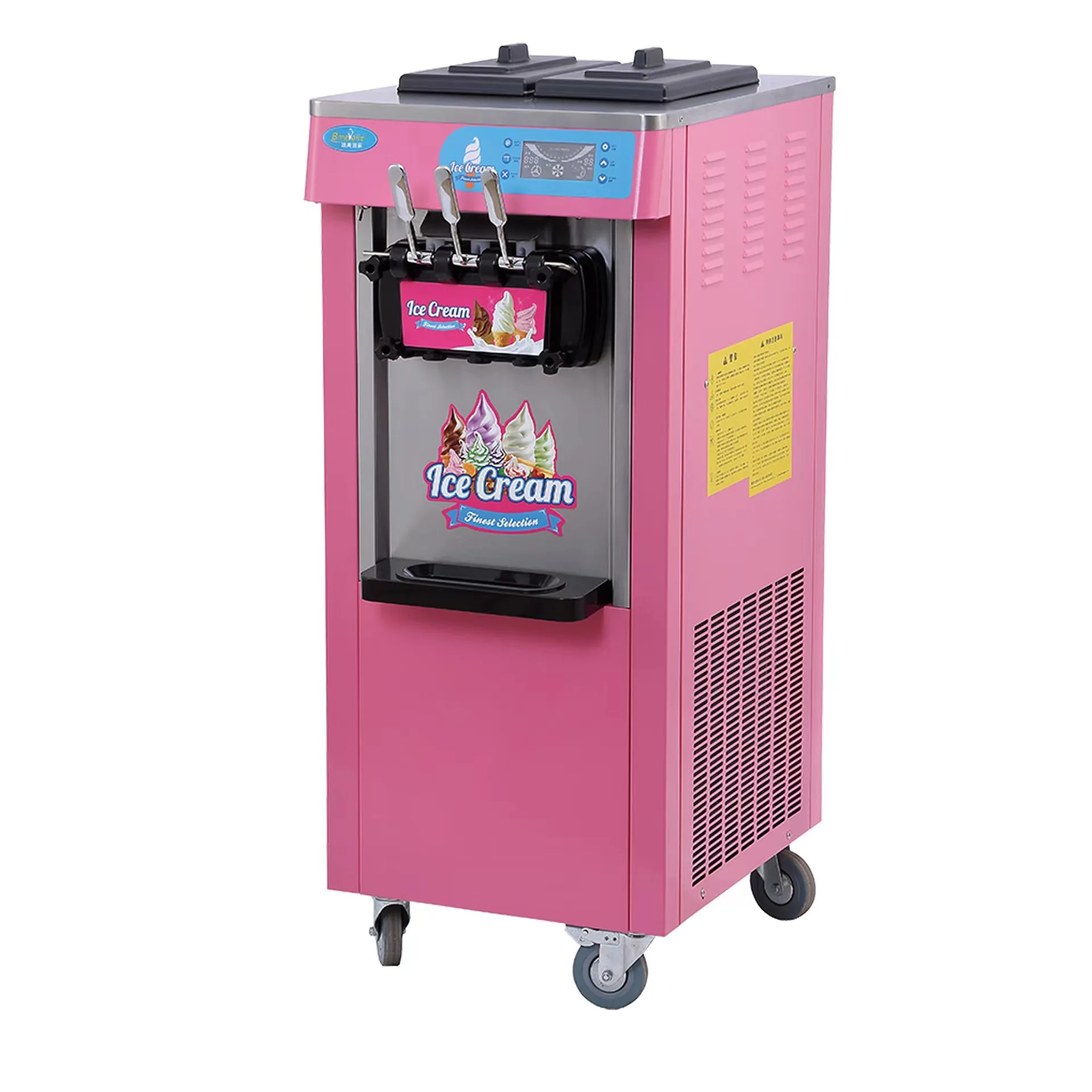 hot selling 3 flavor Floor Model machine ice cream with air pump  with double compressor system for sale