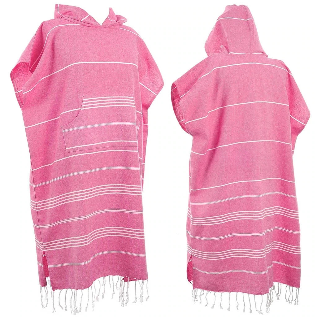 100% Turkish  Cotton Custom High Quality Low MOQ Surf Hooded Changing Robe Poncho Towel Beach Poncho With Custom Logo