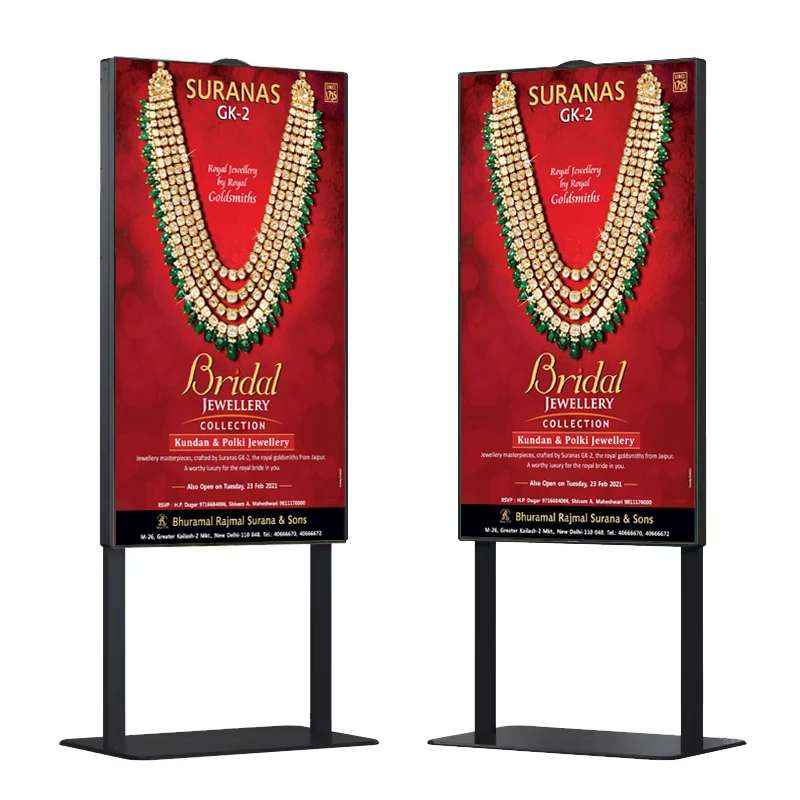 49-Inch Floor Standing Android LCD Advertising Display Screen High Brightness 2500 Nits Indoor Digital Signage