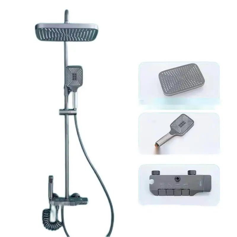 china factory supply hot and cold water single handle bathroom faucet stainless steel piano key faucet shower set