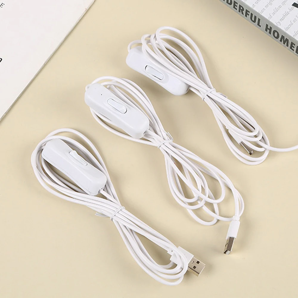 USB Connector Cable With Switch Electrical Power Supply Cable 2 Pin Wire 5V USB Extension Cable For Led Lamp Bulb Light DIY