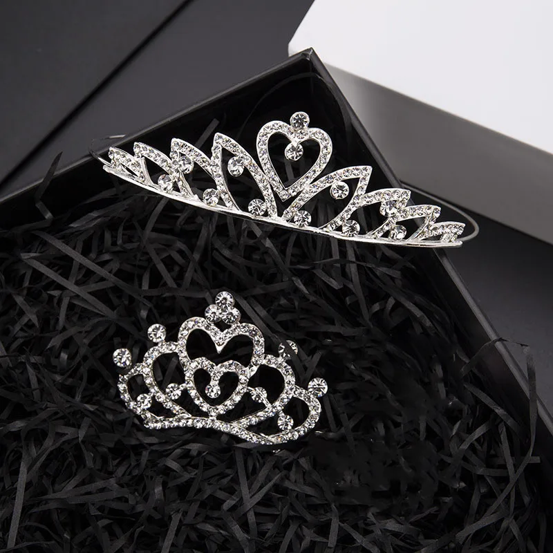 beautiful crown for Kids Princess Crown Crystal Rhinestones Diamonds silver Color Tiara
