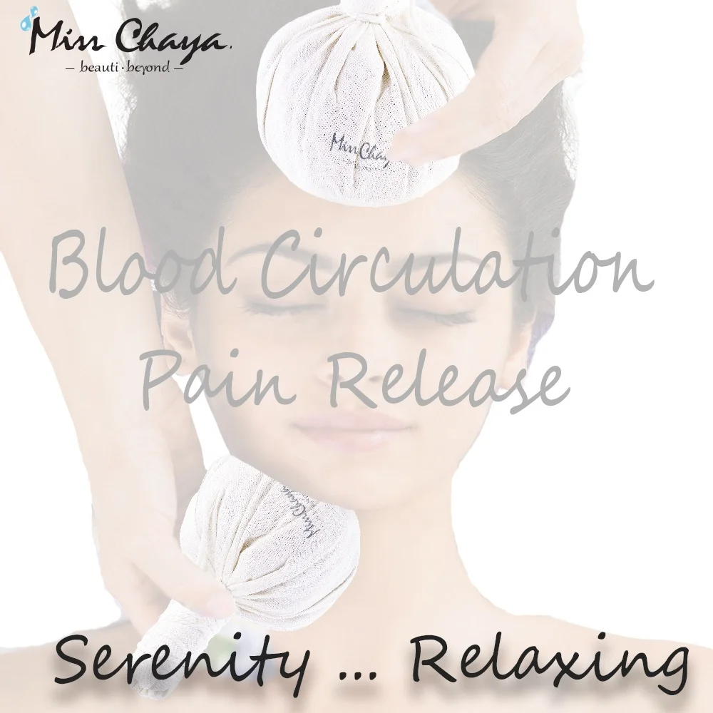  Травяной горячий компрессионный шар MISS CHAYA из хорошей ткани тайская трава зингибер куркума бергамот белое спа-оборудование товар