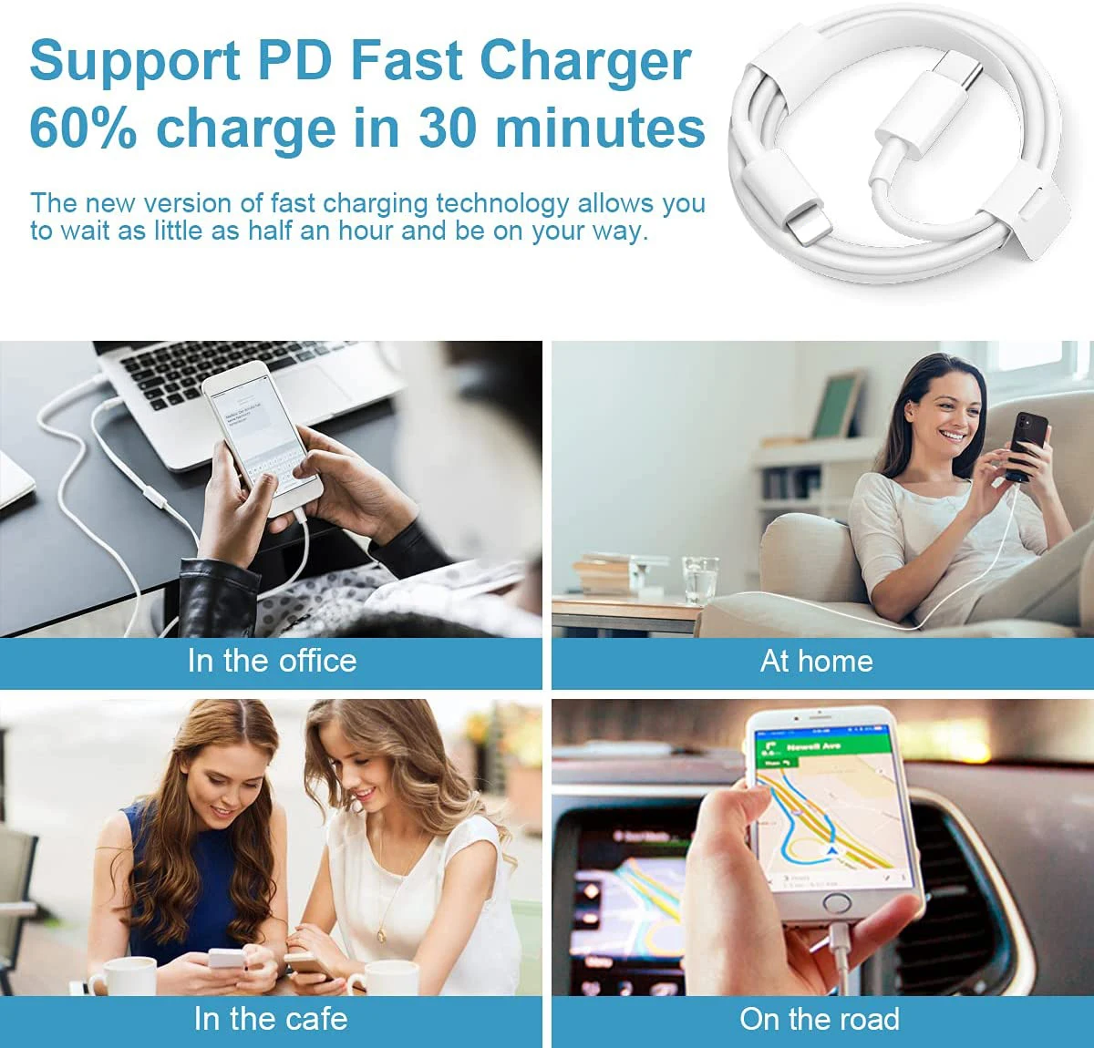 Оптовая продажа с завода оригинальное Сетевое зарядное устройство USB C 20 Вт PD для мобильных телефонов мини дорожное набор быстрой