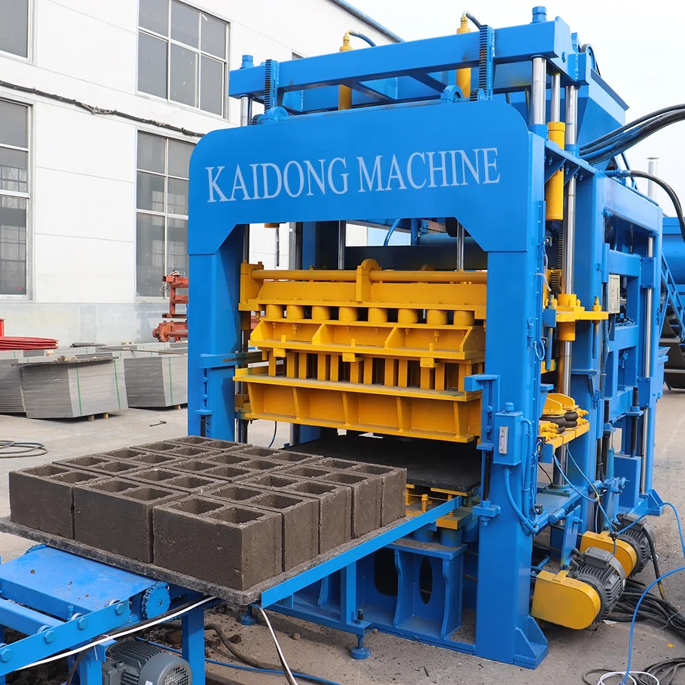 Kaidong QT12-15 Germany design CE standard full automatic block maker cement paving stock block brick making machinery price