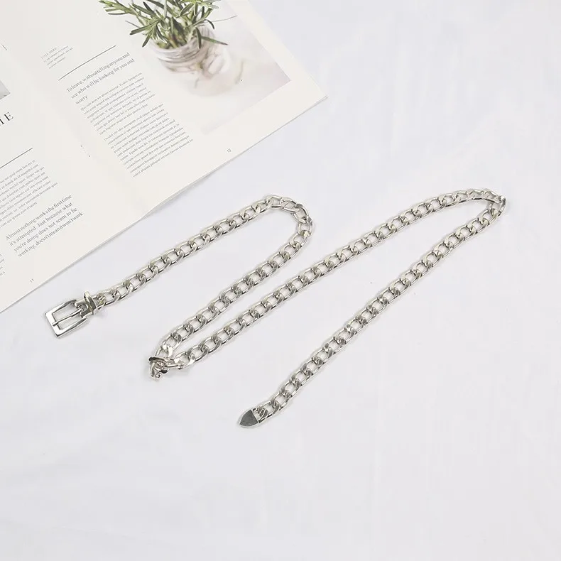 Unisex metal belt ins fashion accessories fashionable dress jeans belt chain belt wholesale