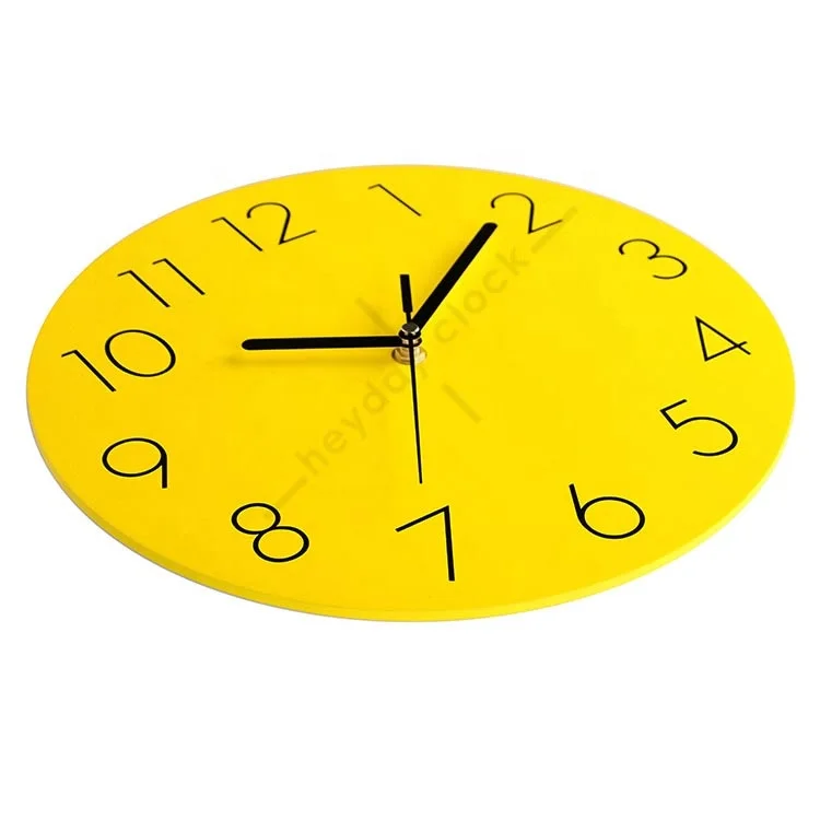 
12 inch modern design simple european style silent sweep movement wood wall clock minimal 