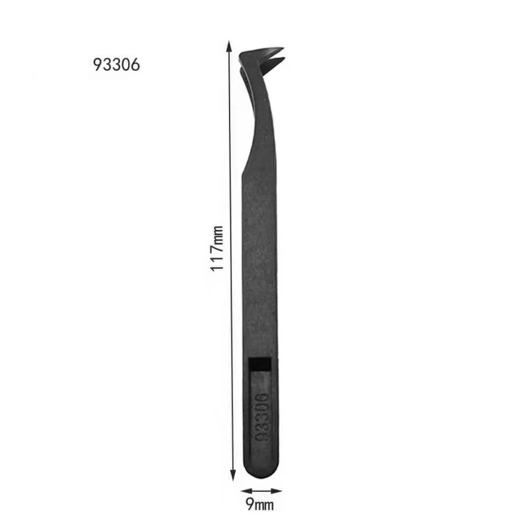 GI Repair Tools Electronic Picking-Up Straight Conductive 93306 Black Antistatic ESD Plastic Tweezer