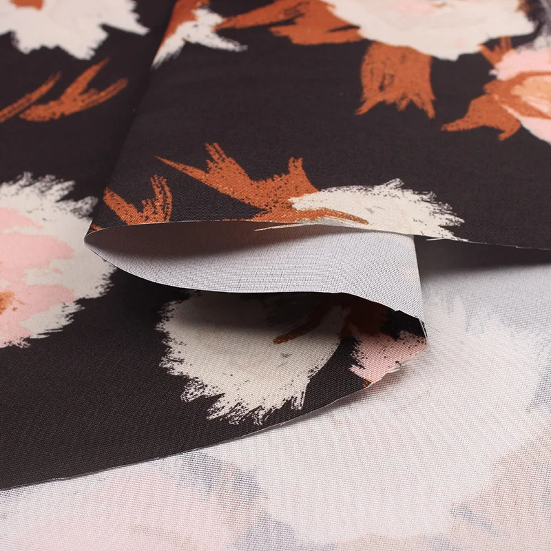 
320D polyester taslan fabric with colourful flower print 