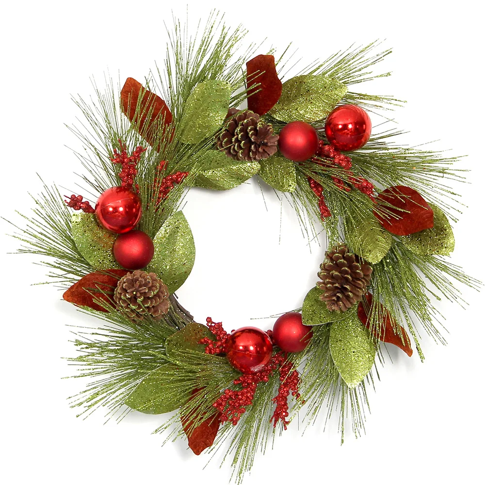 Ready To Ship Xmas Artificial Pine Wreaths Wholesale Holiday Wreath Christmas Wreath For Front Door
