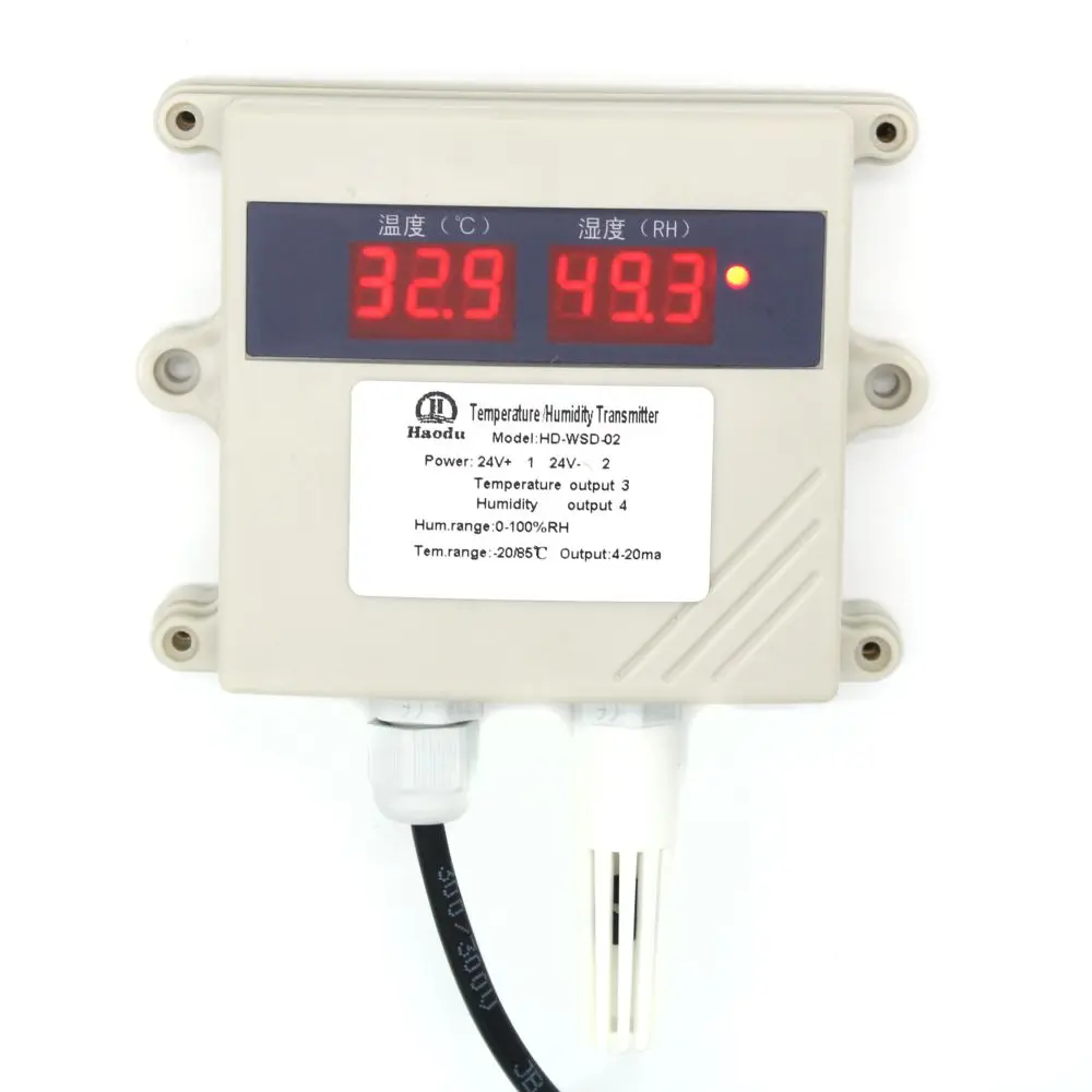 Waterproof RS485 analog output wall mounting air temperature humidity sensor 485 with display